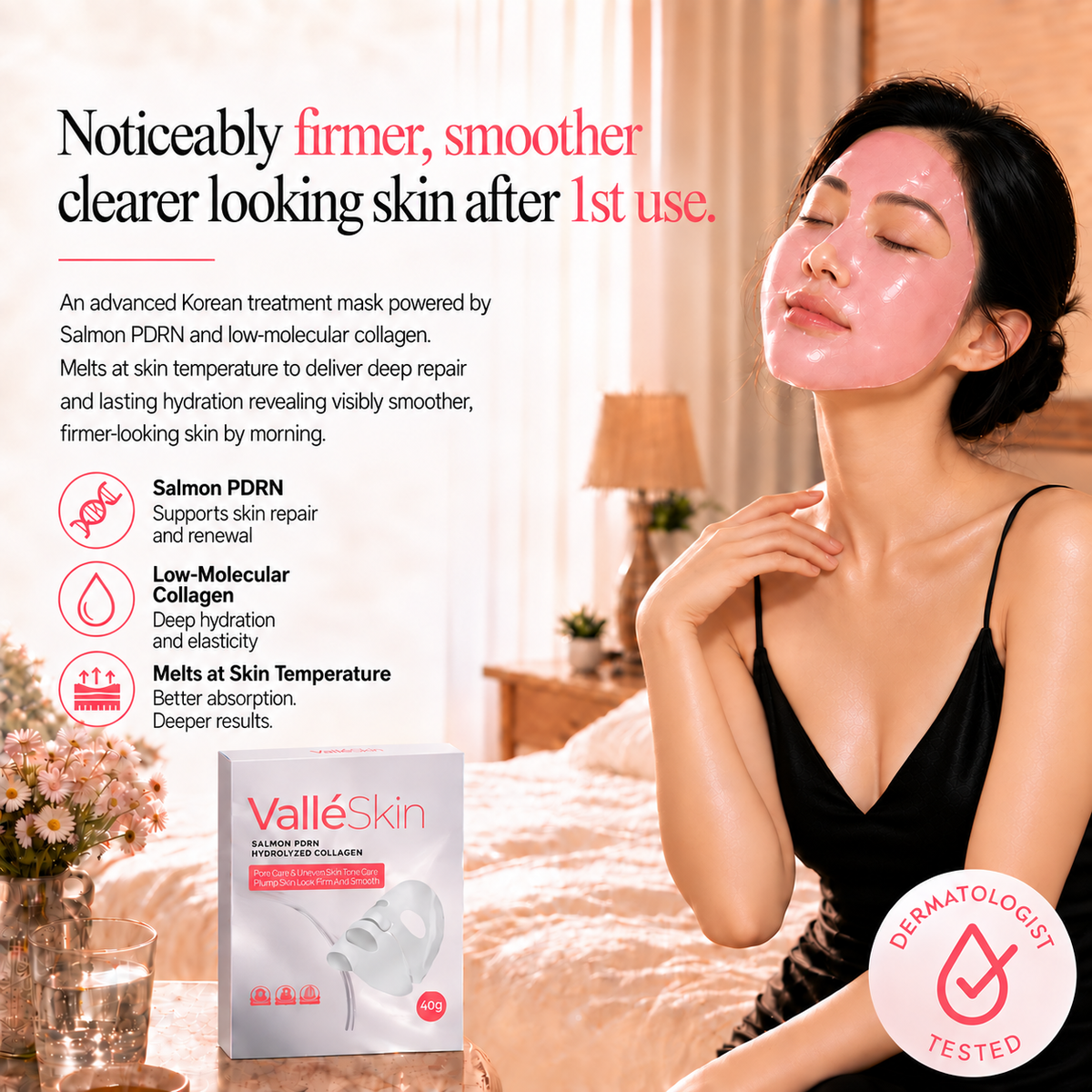 Salmon PDRN Collagen Mask ValléSkin
