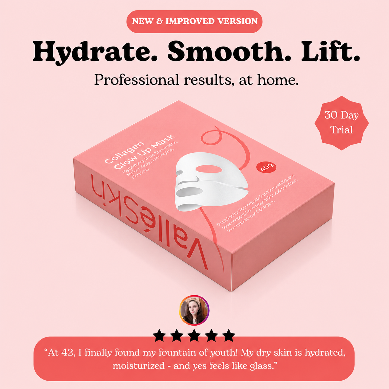 Collagen Glow Up Mask 2.0 ValléSkin