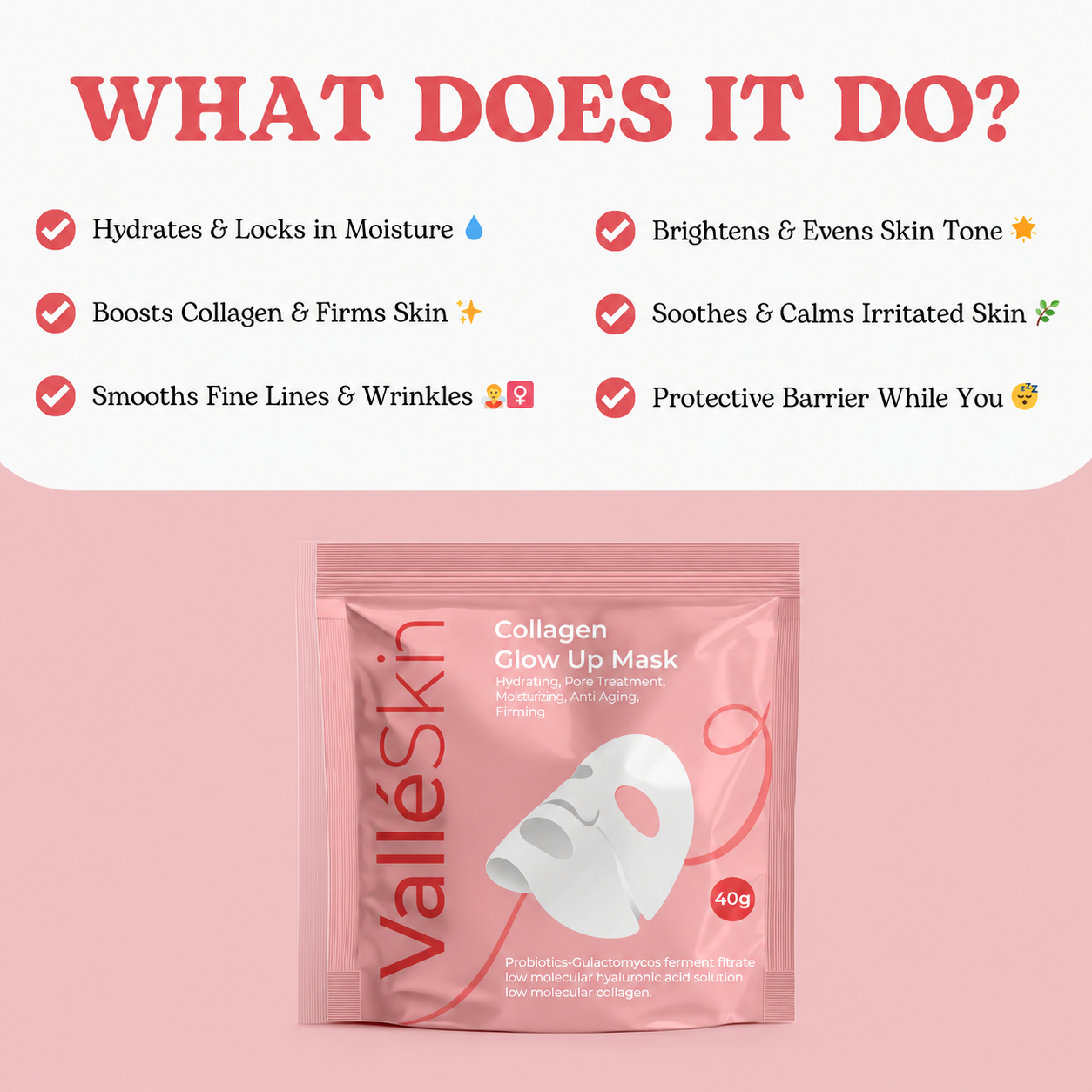 Collagen Glow Up Mask 2.0 ValléSkin